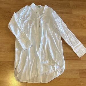 J. Crew White Beach Button Down Shirt